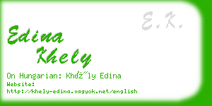 edina khely business card